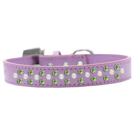 UNCONDITIONAL LOVE Sprinkles Pearl & Lime Green Crystals Dog CollarLavender Size 12 UN797401